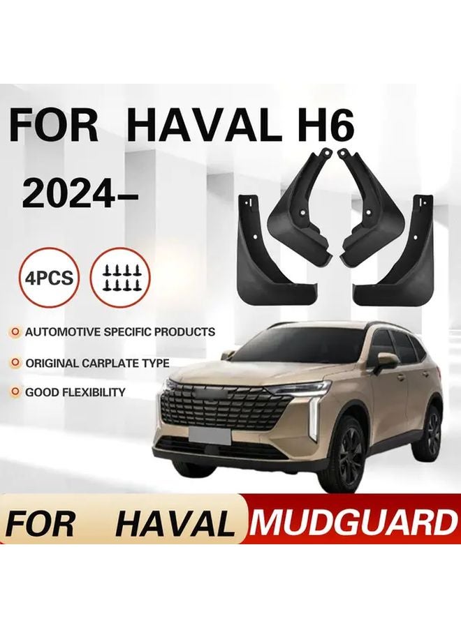 2024 هافال H6 واقيات الطين 4 قطع مجموعة واقيات الرذاذ الأمامية والخلفية مادة PP متينة - Image 1